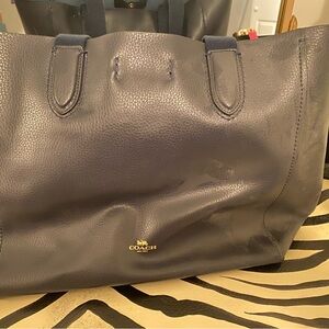 Coach Navy Leather Tote